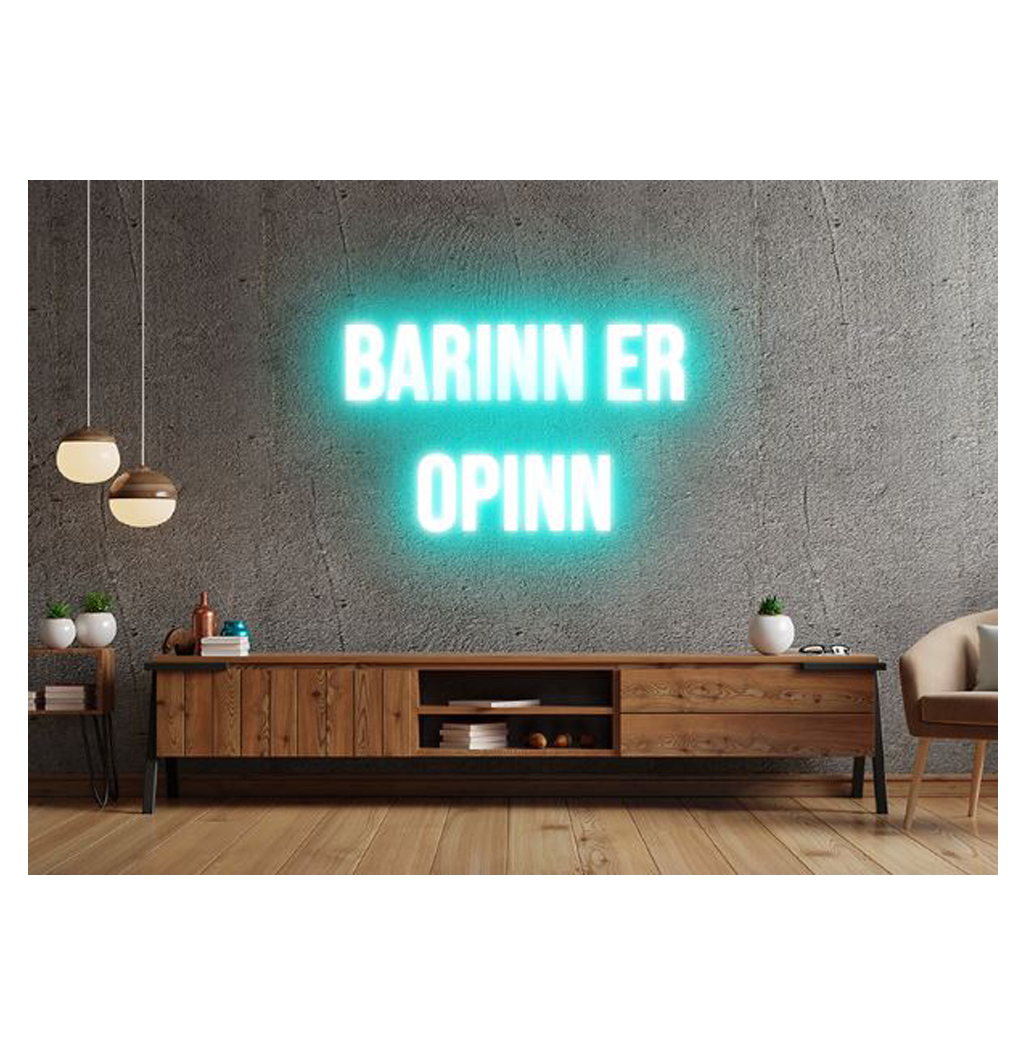 Barinn er opinn - Neonskilti