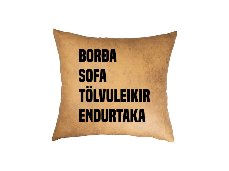 Borða sofa tölvuleikir endurtaka - pleður púði