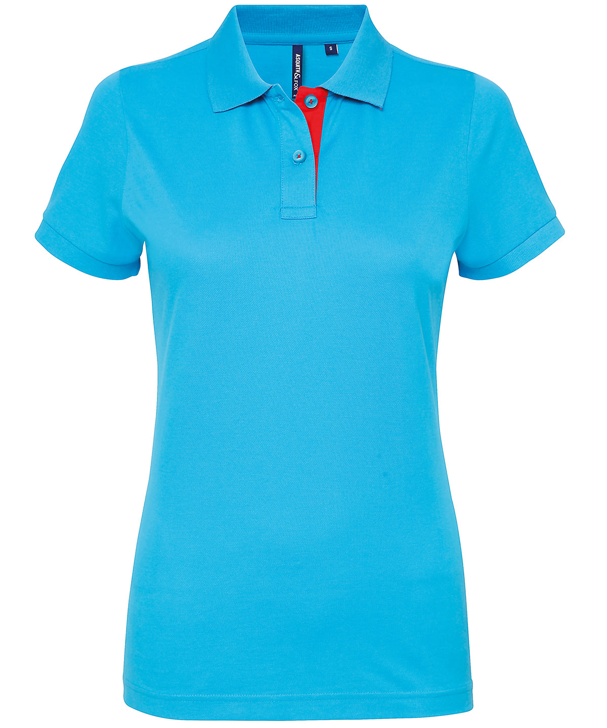 Pólóbolur Asquith & Fox AQ022 – Turquoise/Red – 2XL