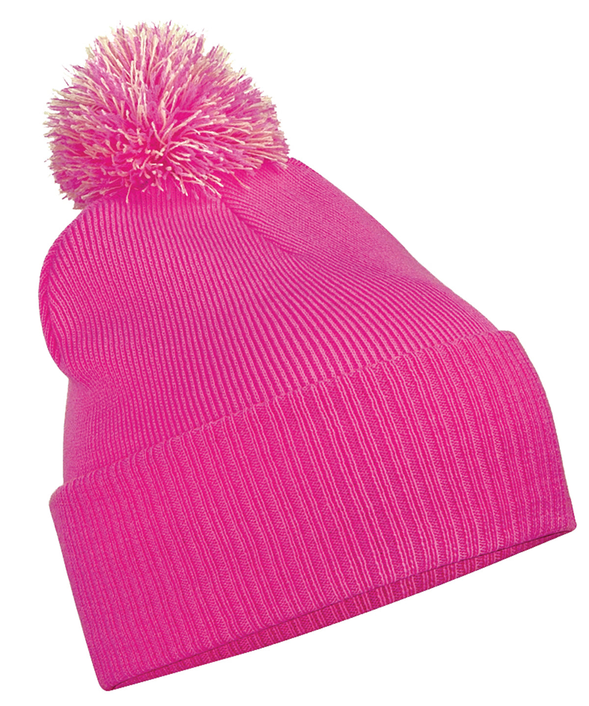 Húfa Beechfield BC450 – Fuchsia/Off White – One size