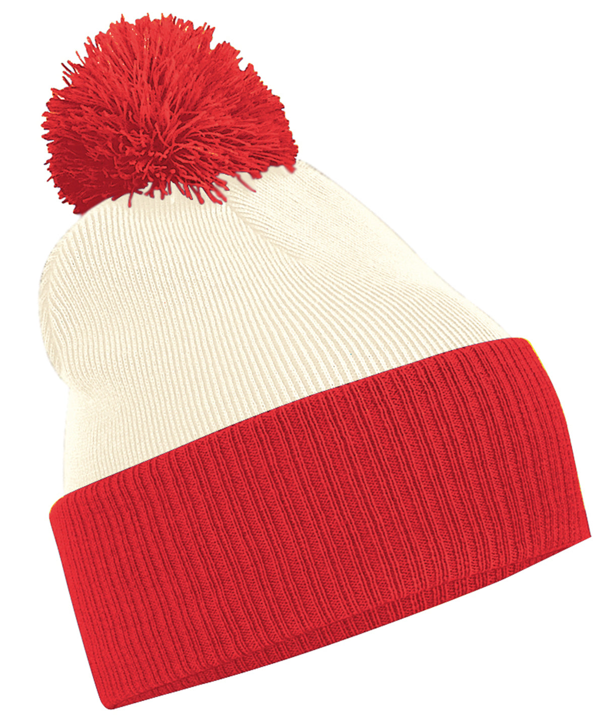 Húfa Beechfield BC451 – Off White/Bright Red – One size