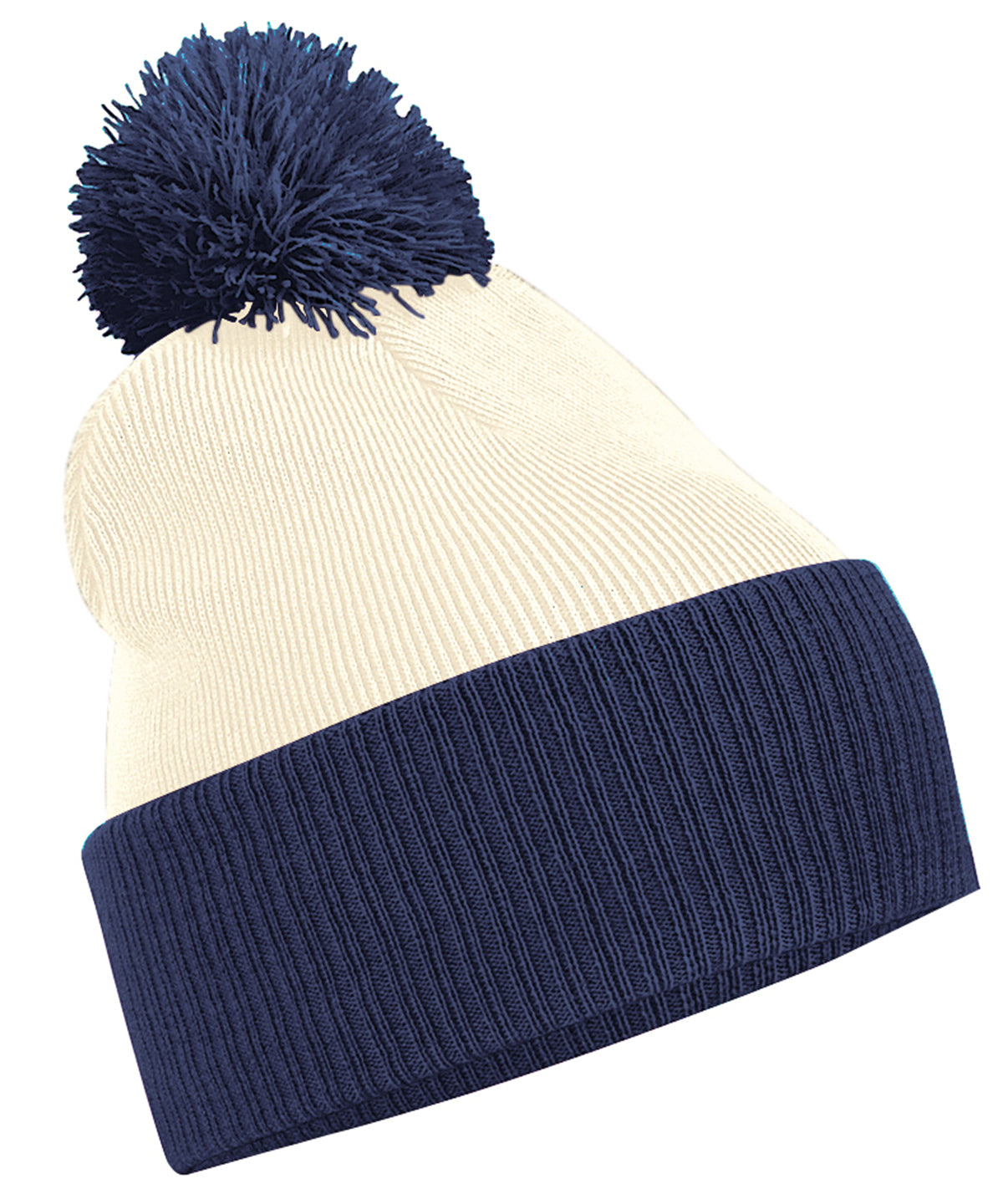 Húfa Beechfield BC451 – Off White/French Navy – One size