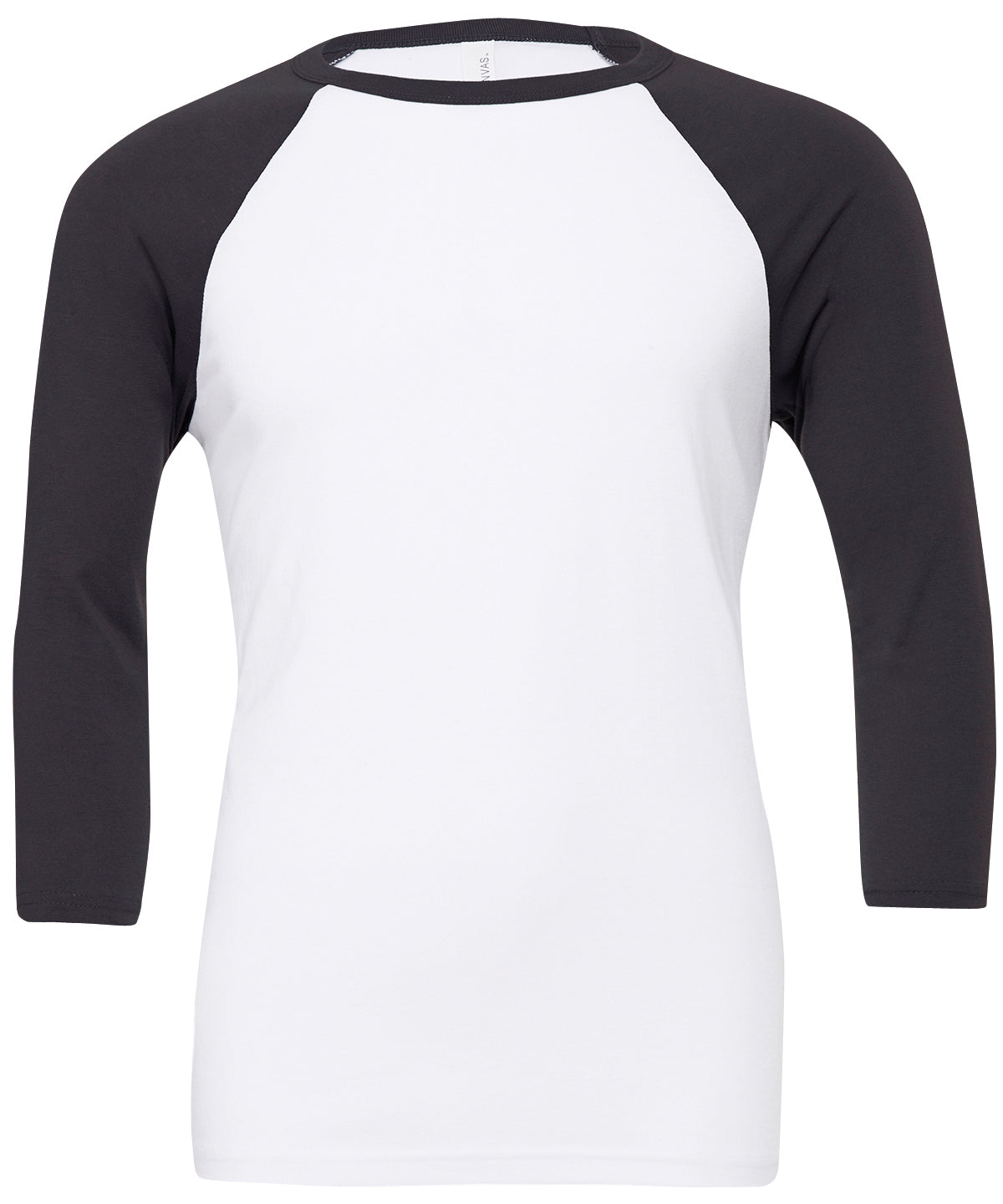 Stuttermabolur Bella Canvas BE100 – White/Dark Grey – 2XL