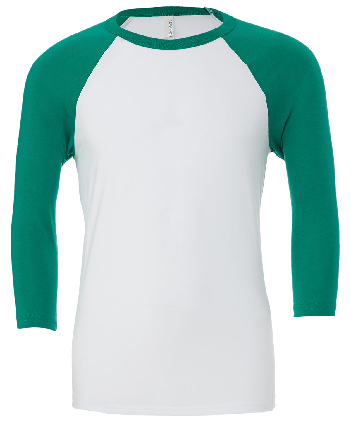 Stuttermabolur Bella Canvas BE100 – White/Kelly – 2XL