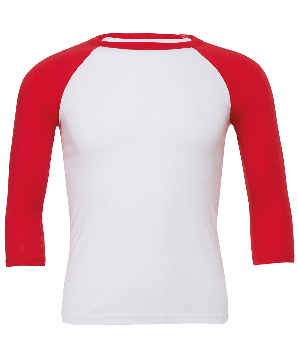Stuttermabolur Bella Canvas BE100 – White/Red – 2XL