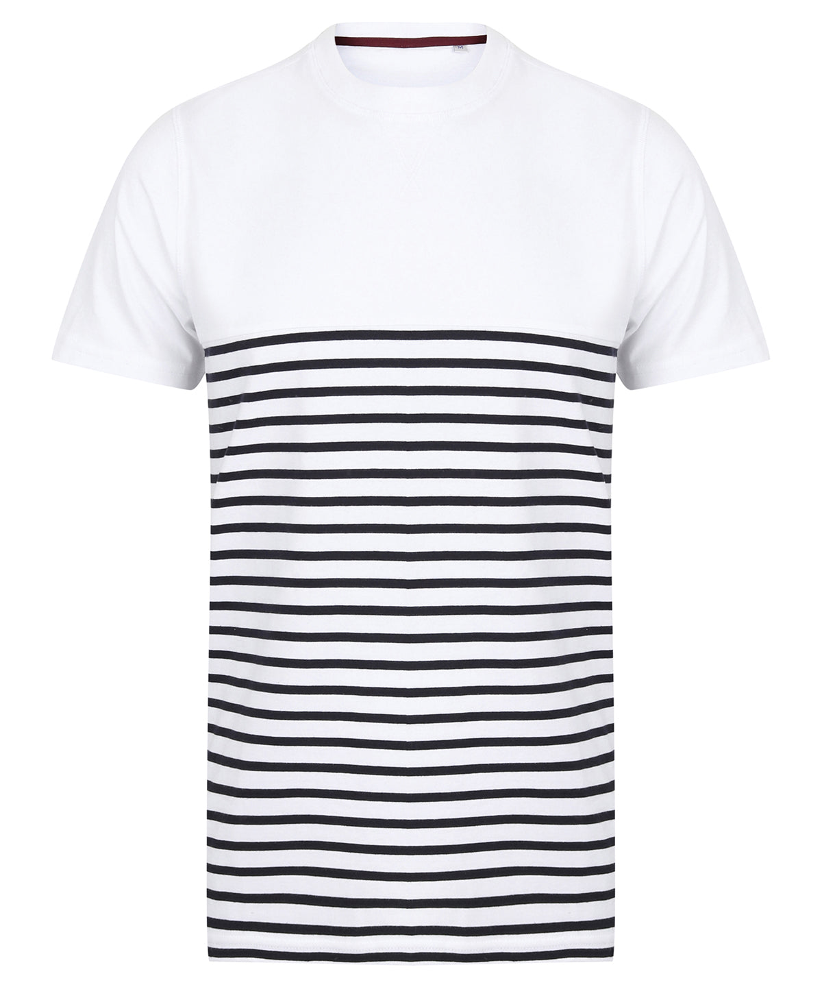 Stuttermabolur Front Row FR135 – White/Navy – 2XL