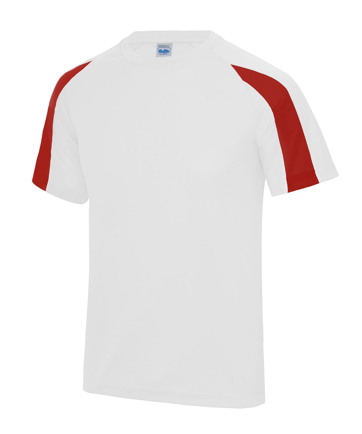 Stuttermabolur AWDis Just Cool JC003 – Arctic White/Fire Red – 2XL