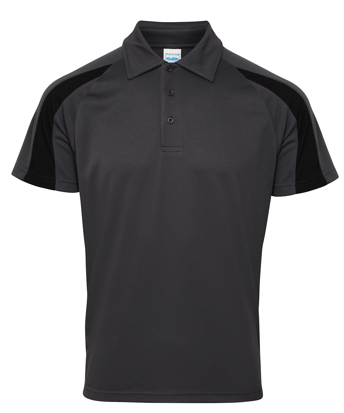 Pólóbolur AWDis Just Cool JC043 – Charcoal/Jet Black – 2XL