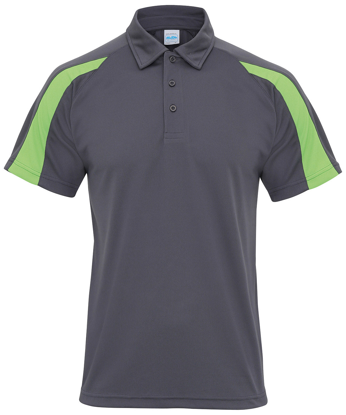 Pólóbolur AWDis Just Cool JC043 – Charcoal/Lime Green – 2XL