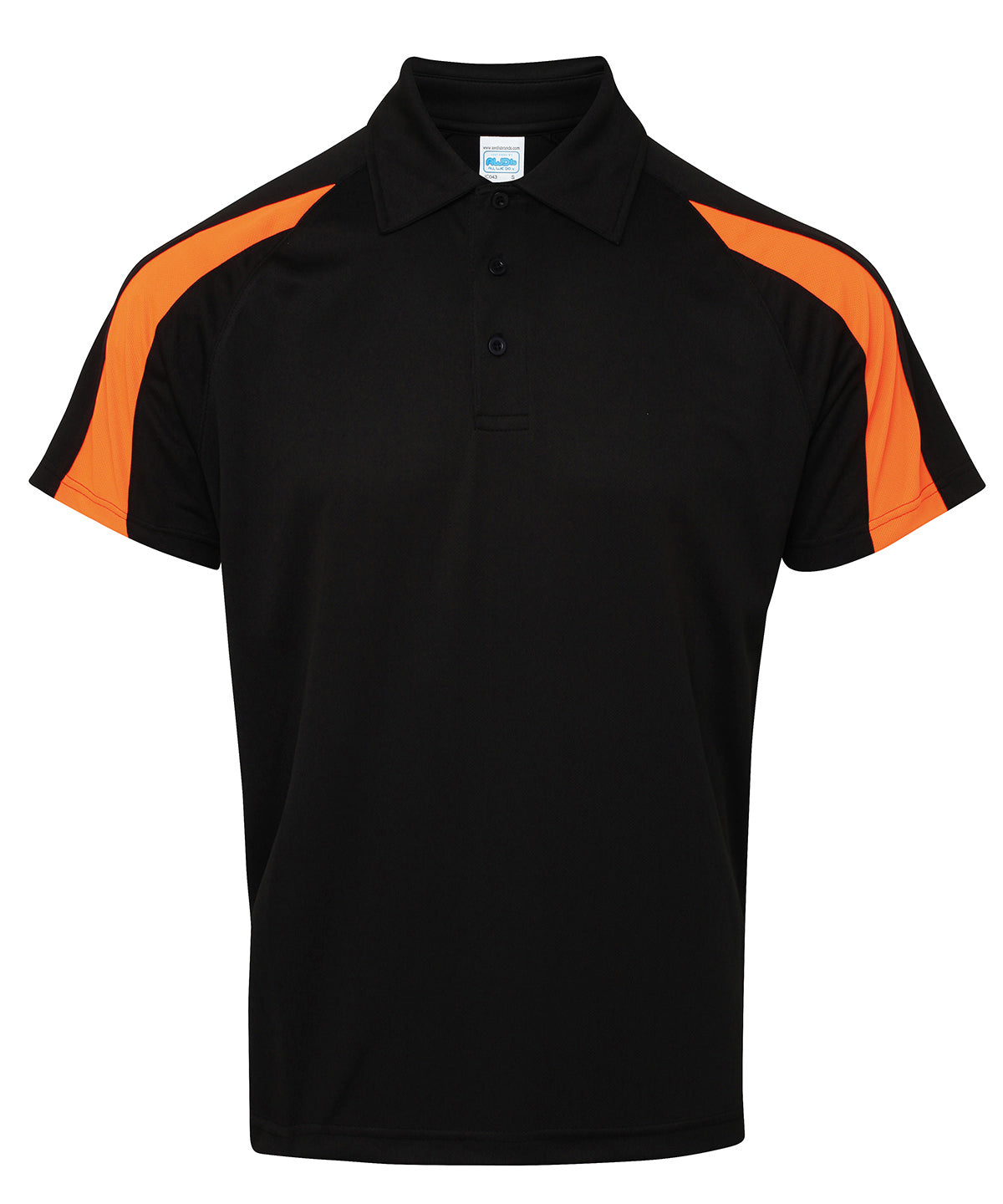 Pólóbolur AWDis Just Cool JC043 – Jet Black/Electric Orange – 2XL