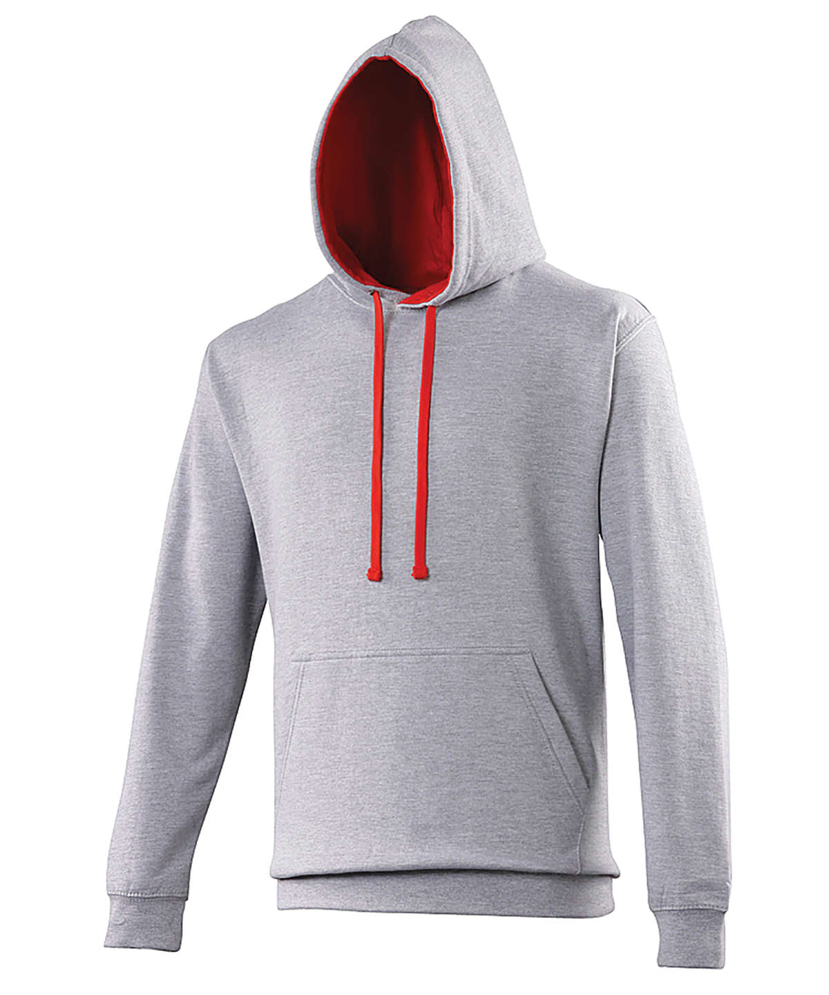 Hettupeysa AWDis Just Hoods JH003 – Heather Grey/Fire Red* – 2XL
