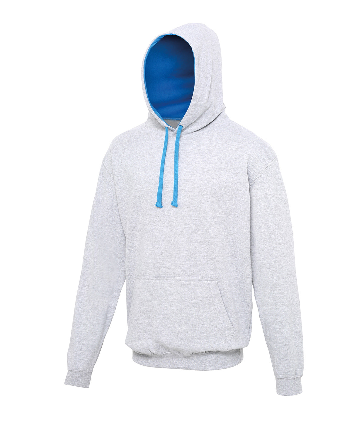 Hettupeysa AWDis Just Hoods JH003 – Heather Grey/Sapphire Blue – 2XL