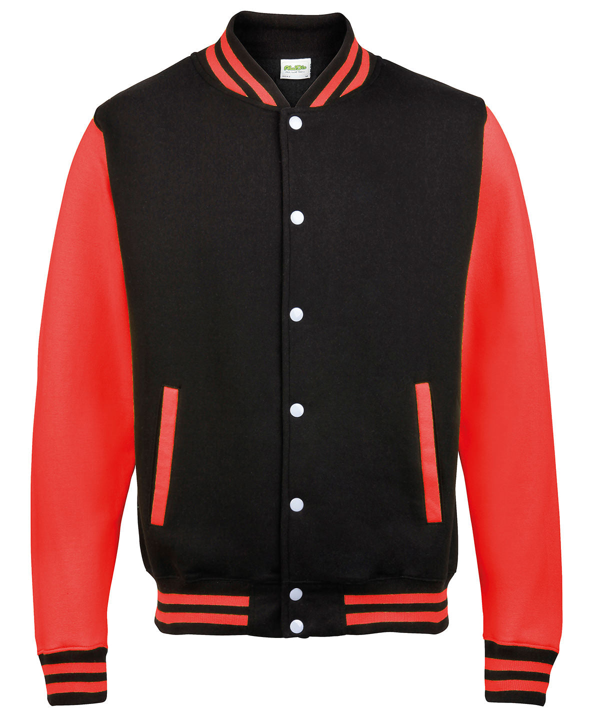 Peysa AWDis Just Hoods JH043 – Jet Black/Fire Red* – 3XL