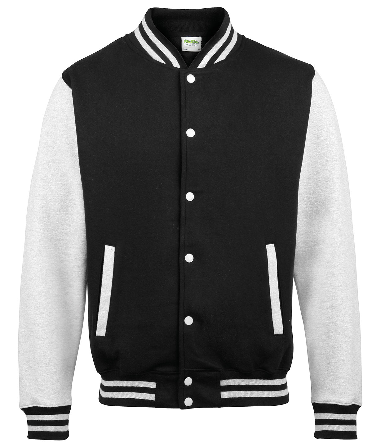 Peysa AWDis Just Hoods JH043 – Jet Black/Heather Grey – 2XL