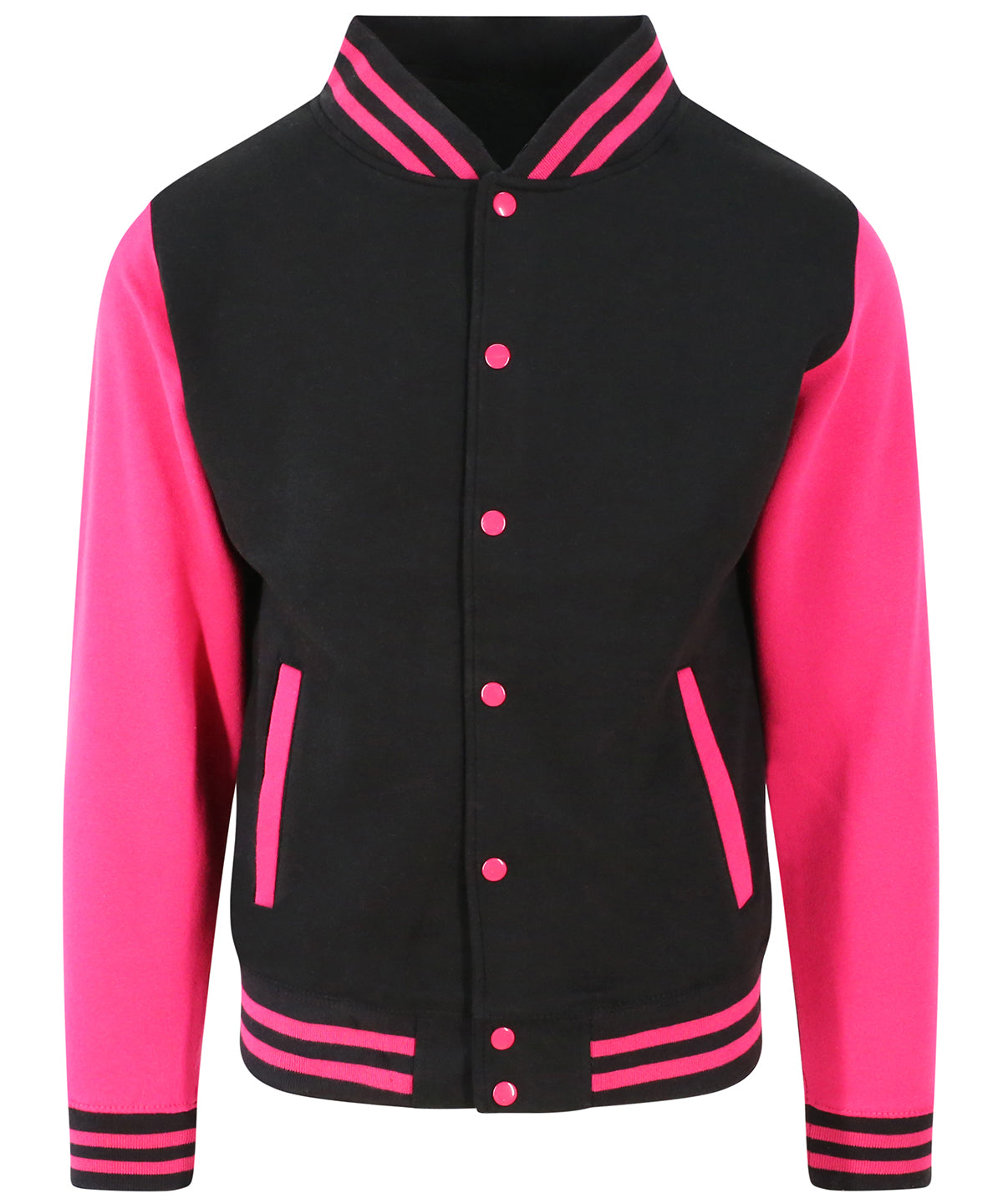 Peysa AWDis Just Hoods JH043 – Jet Black/Hot Pink – 2XL