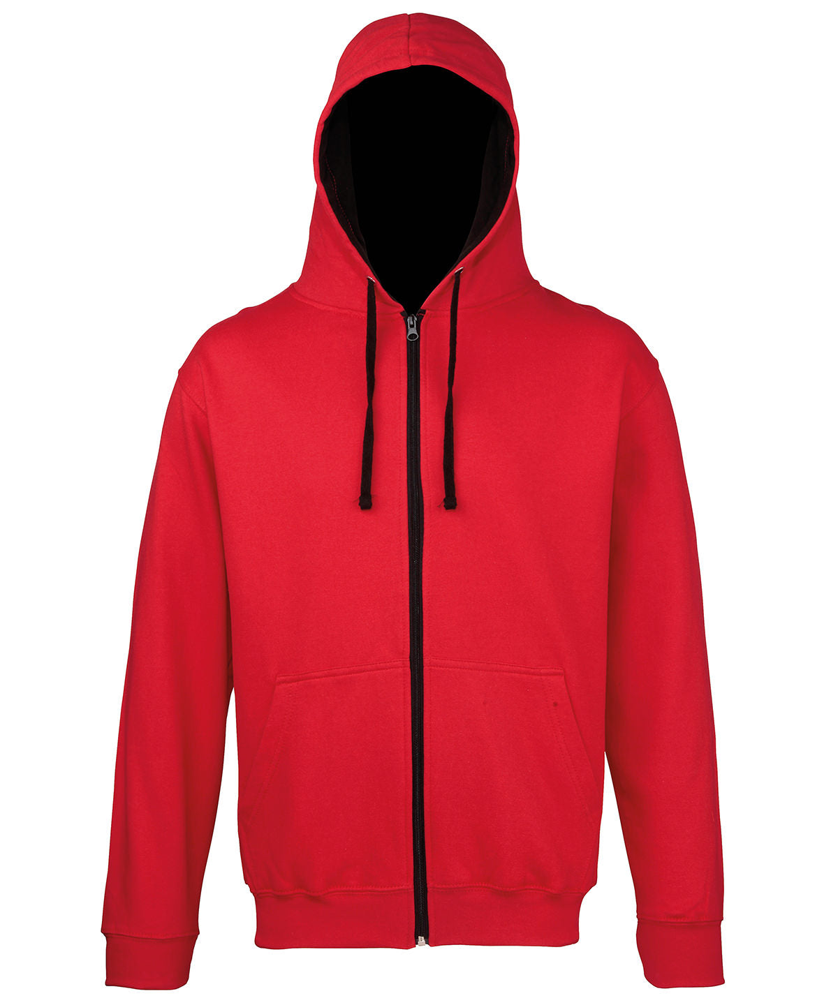 Hettupeysa AWDis Just Hoods JH053 – Fire Red/Jet Black – 2XL