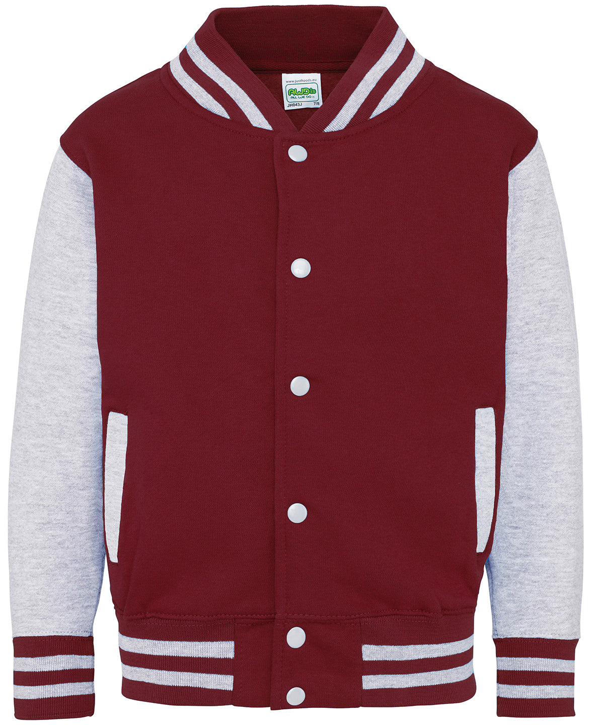 Peysa AWDis Just Hoods JH43J – Burgundy/Heather Grey – 12/13 Years