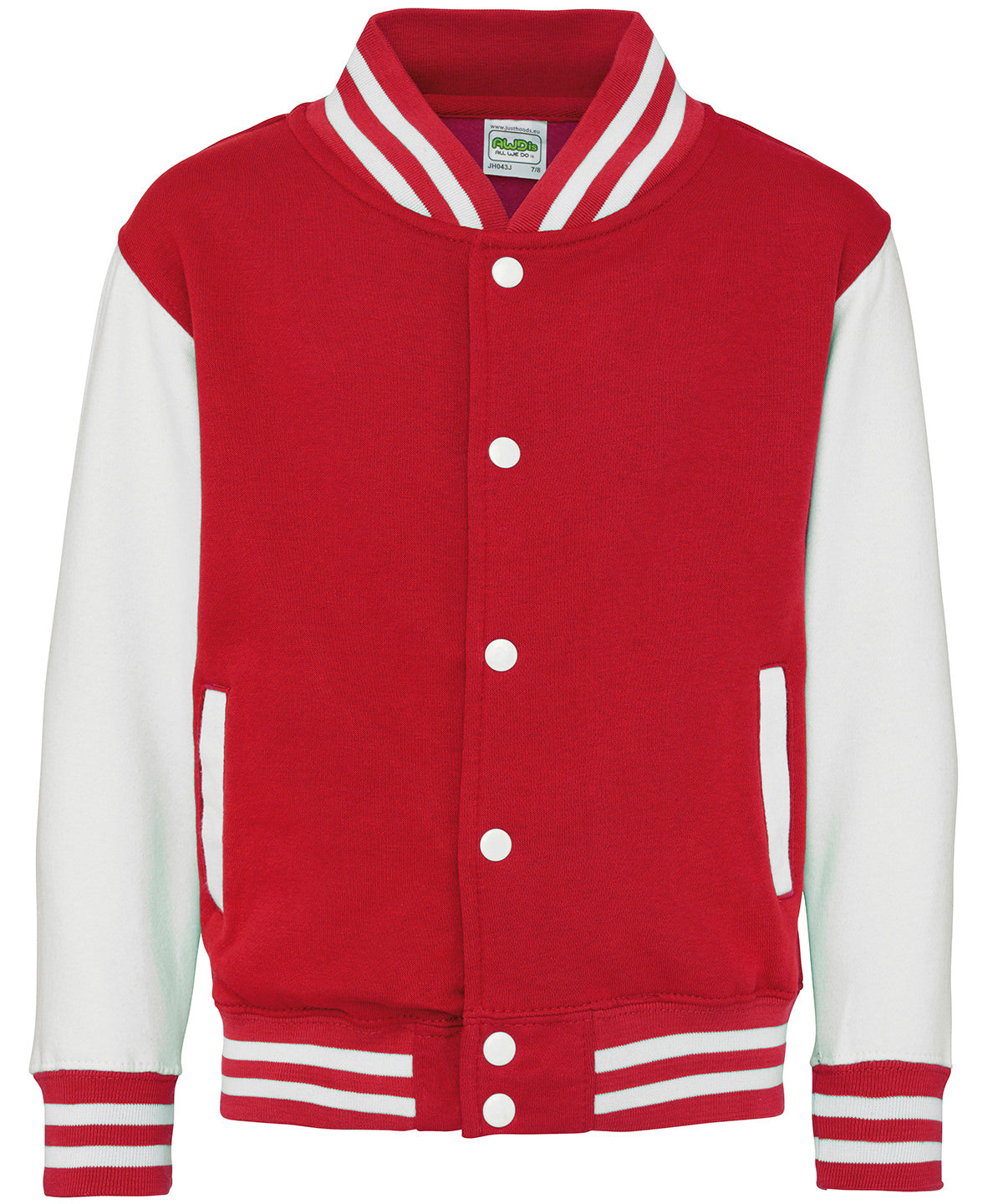Peysa AWDis Just Hoods JH43J – Fire Red/White – 12/13 Years