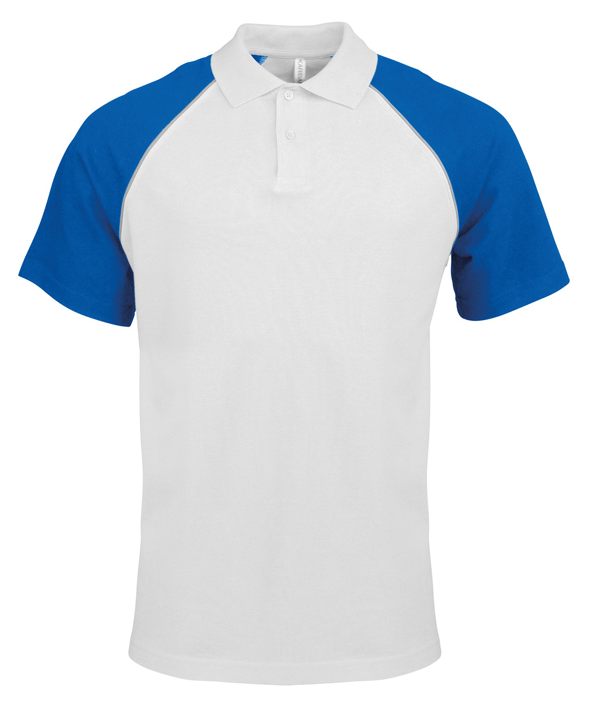 Pólóbolur Kariban KB226 – White/Light Grey/Royal – 2XL