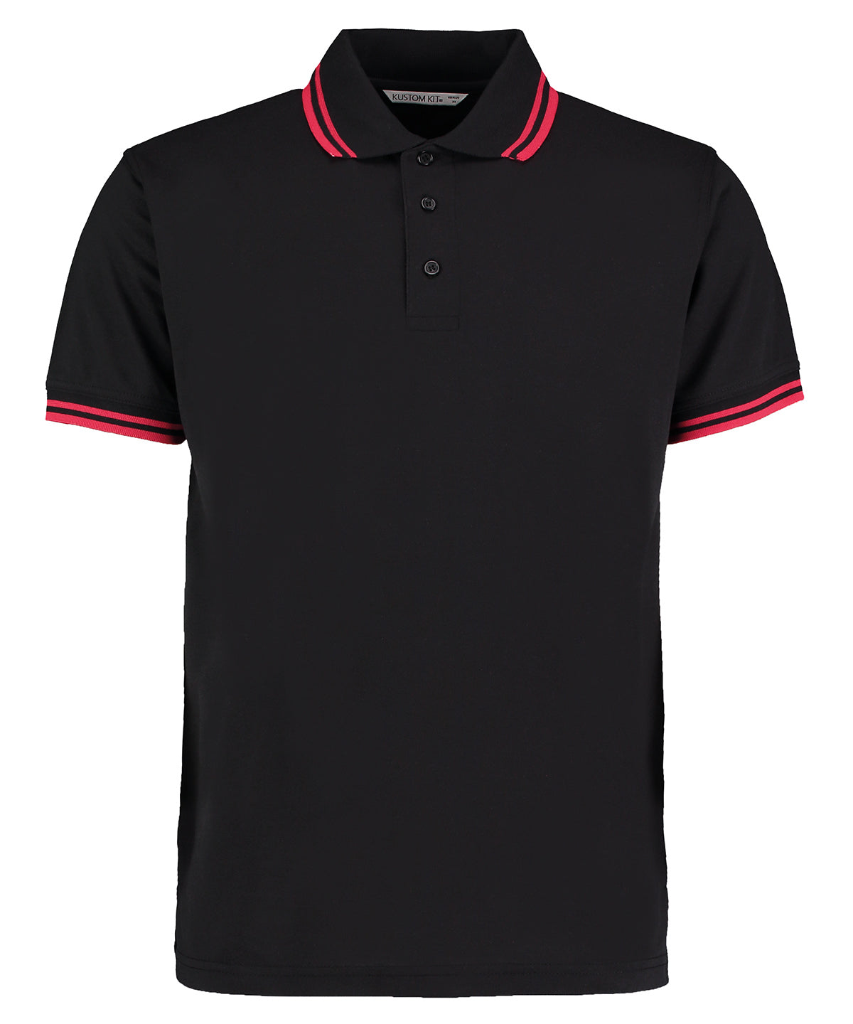 Pólóbolur Kustom Kit KK409 – Black/Red – 3XL