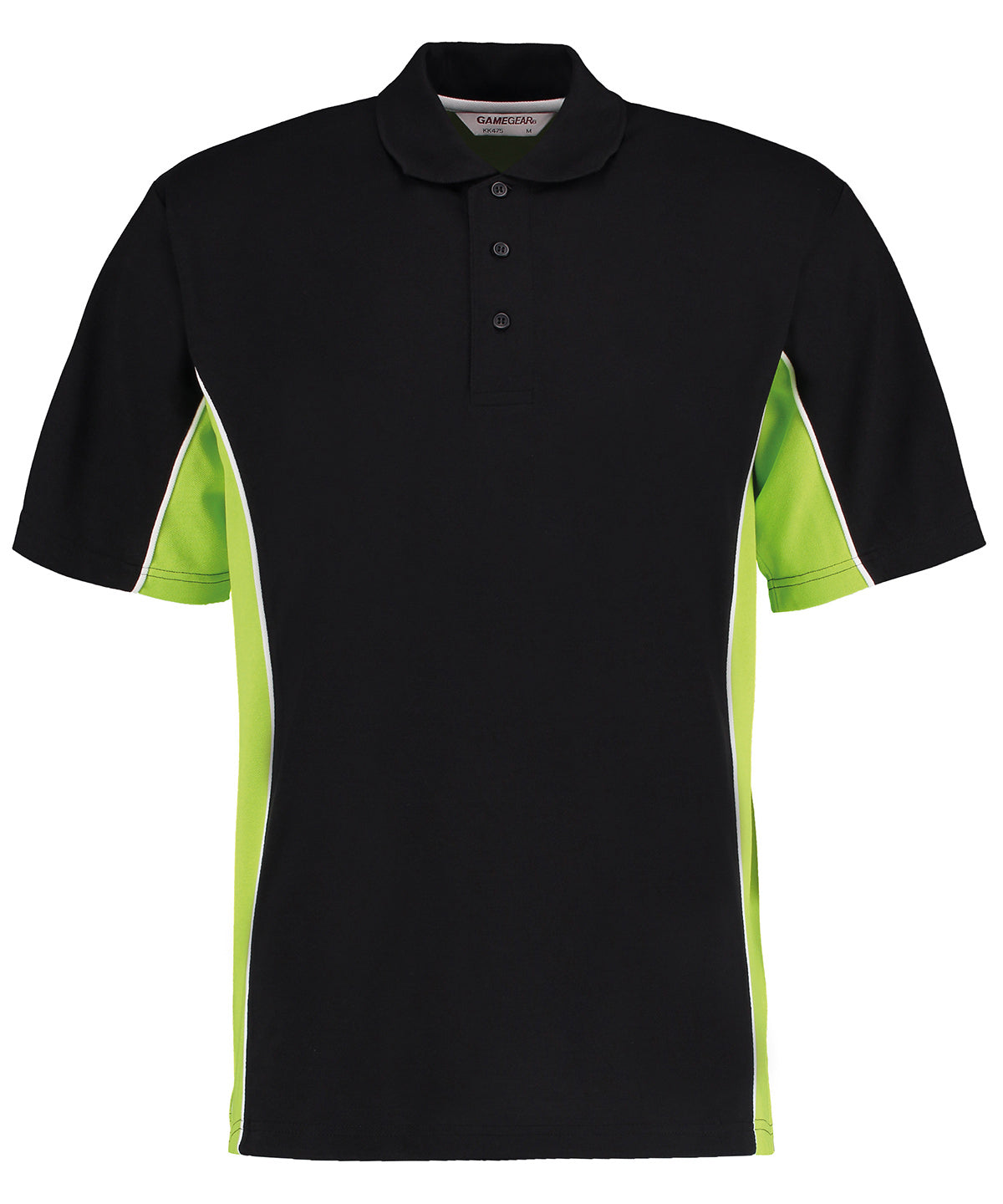 Pólóbolur Kustom Kit KK475 – Black/Lime/White* – 3XL