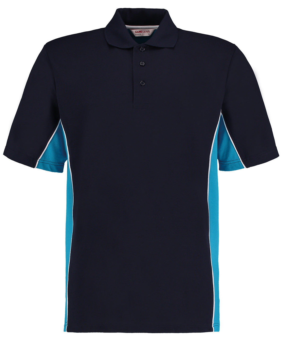 Pólóbolur Kustom Kit KK475 – Navy/Turquoise/ White – 3XL