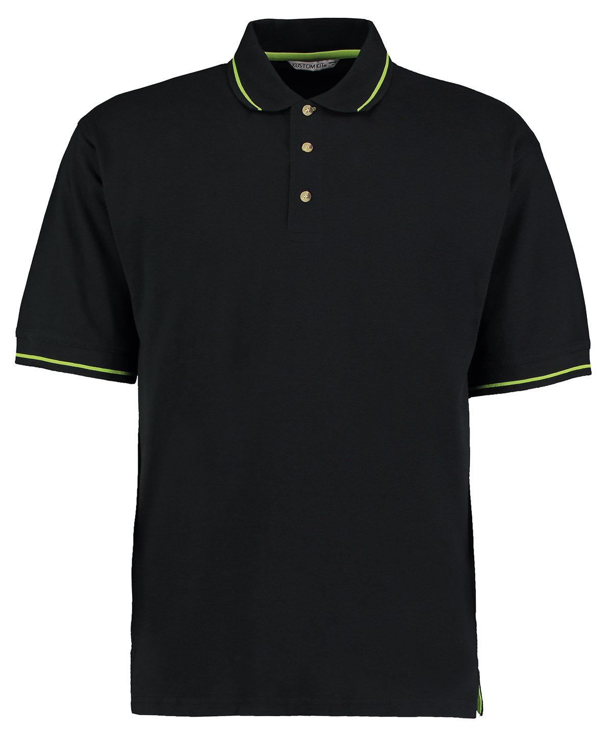 Pólóbolur Kustom Kit KK606 – Black/Lime – 2XL