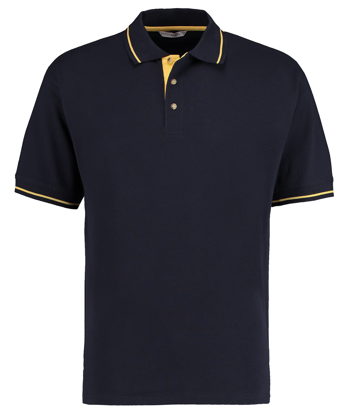 Pólóbolur Kustom Kit KK606 – Navy/Sun Yellow – 2XL