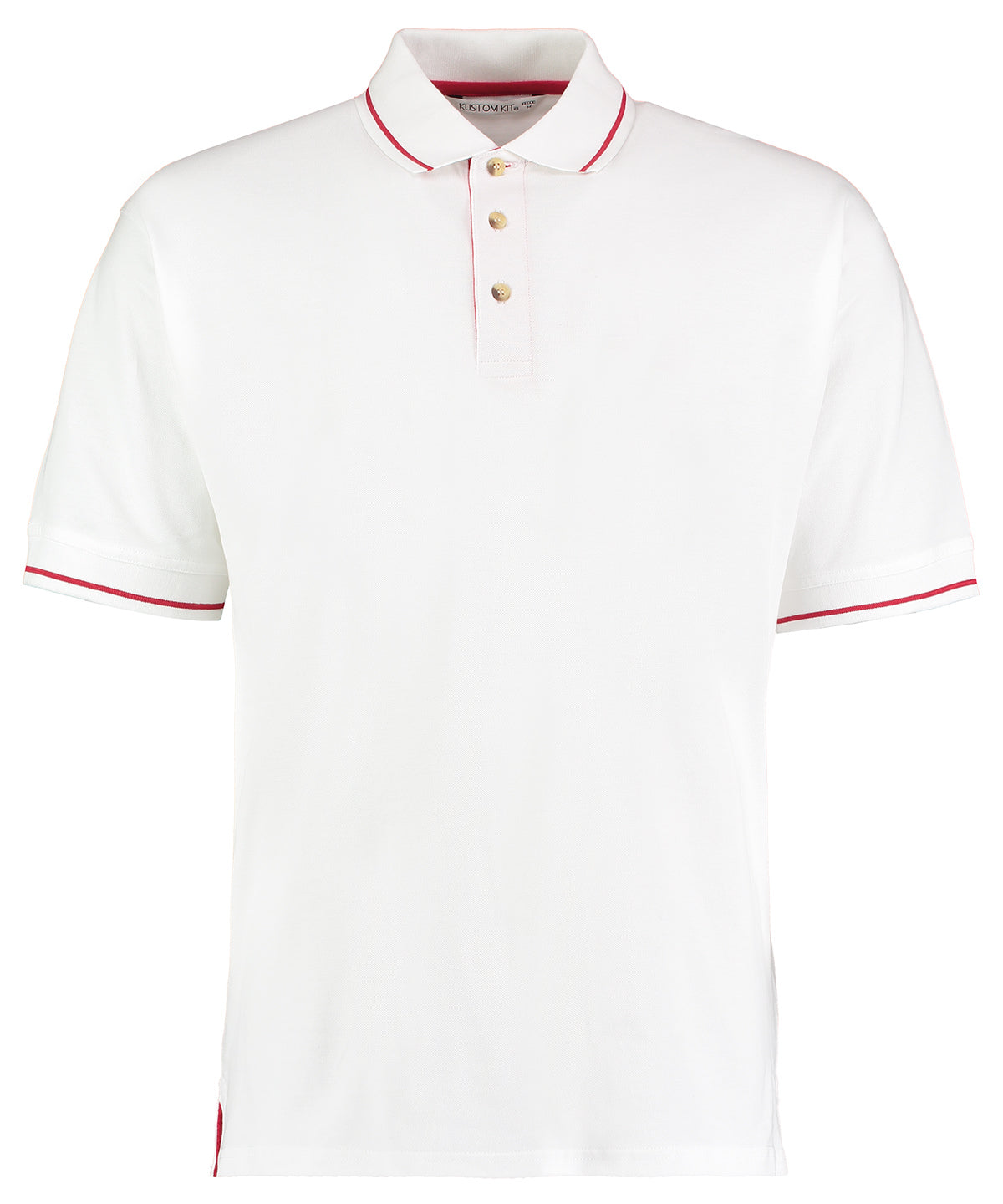 Pólóbolur Kustom Kit KK606 – White/Red – 2XL