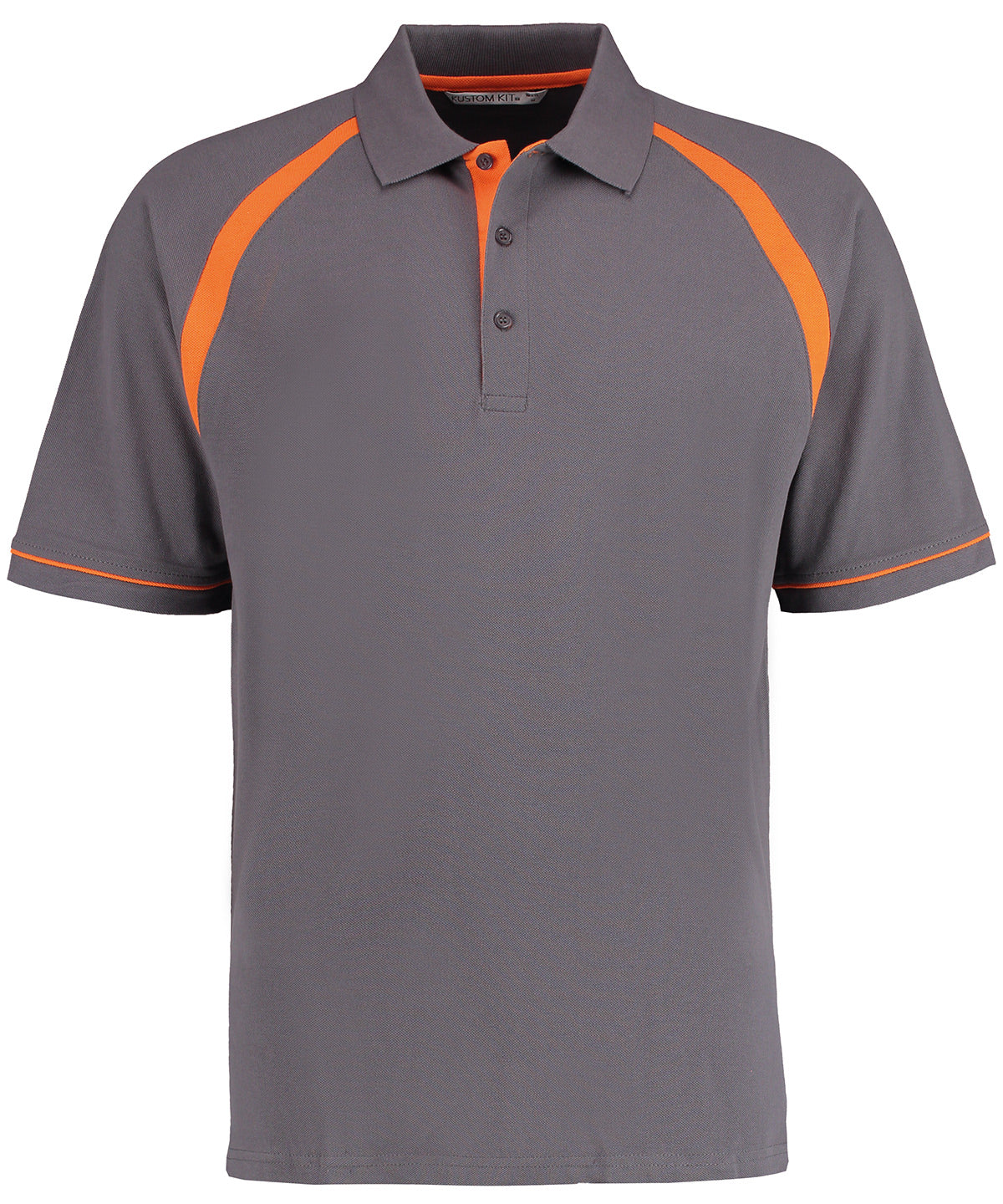 Pólóbolur Kustom Kit KK615 – Charcoal/Orange – 2XL