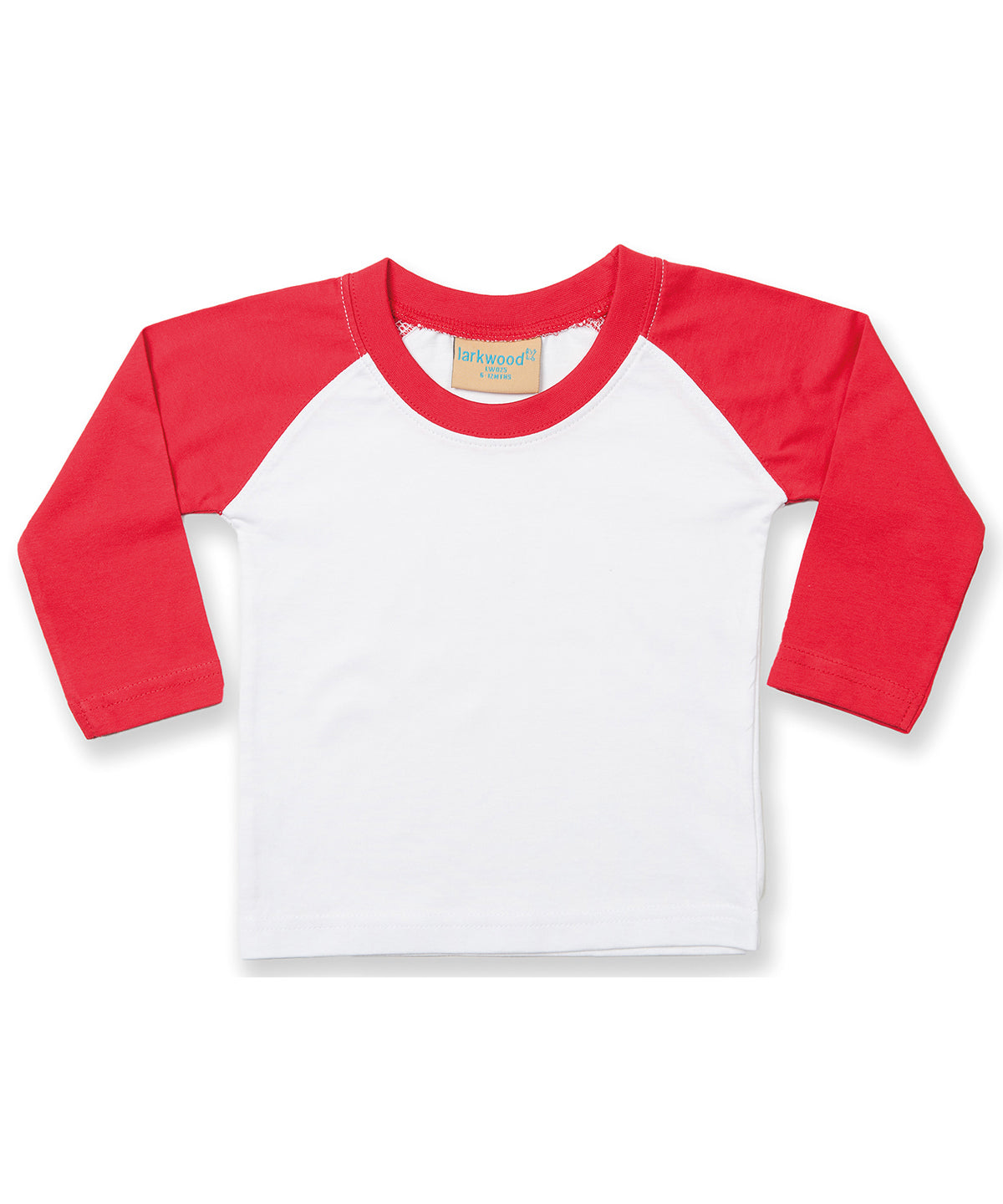 Stuttermabolur Larkwood LW25T – White/Red – 24/36 Months