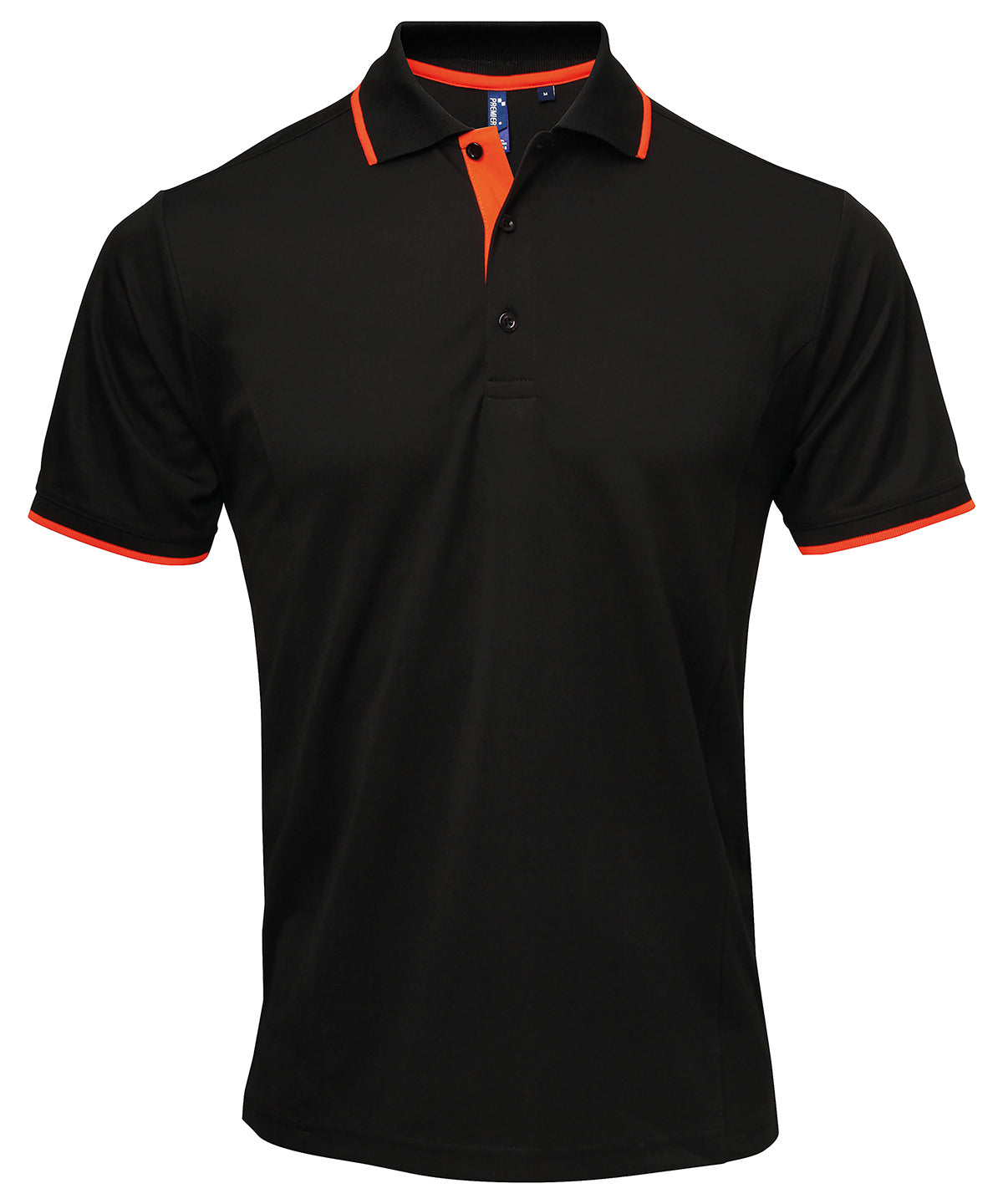 Pólóbolur Premier PR618 – Black/Orange – 4XL
