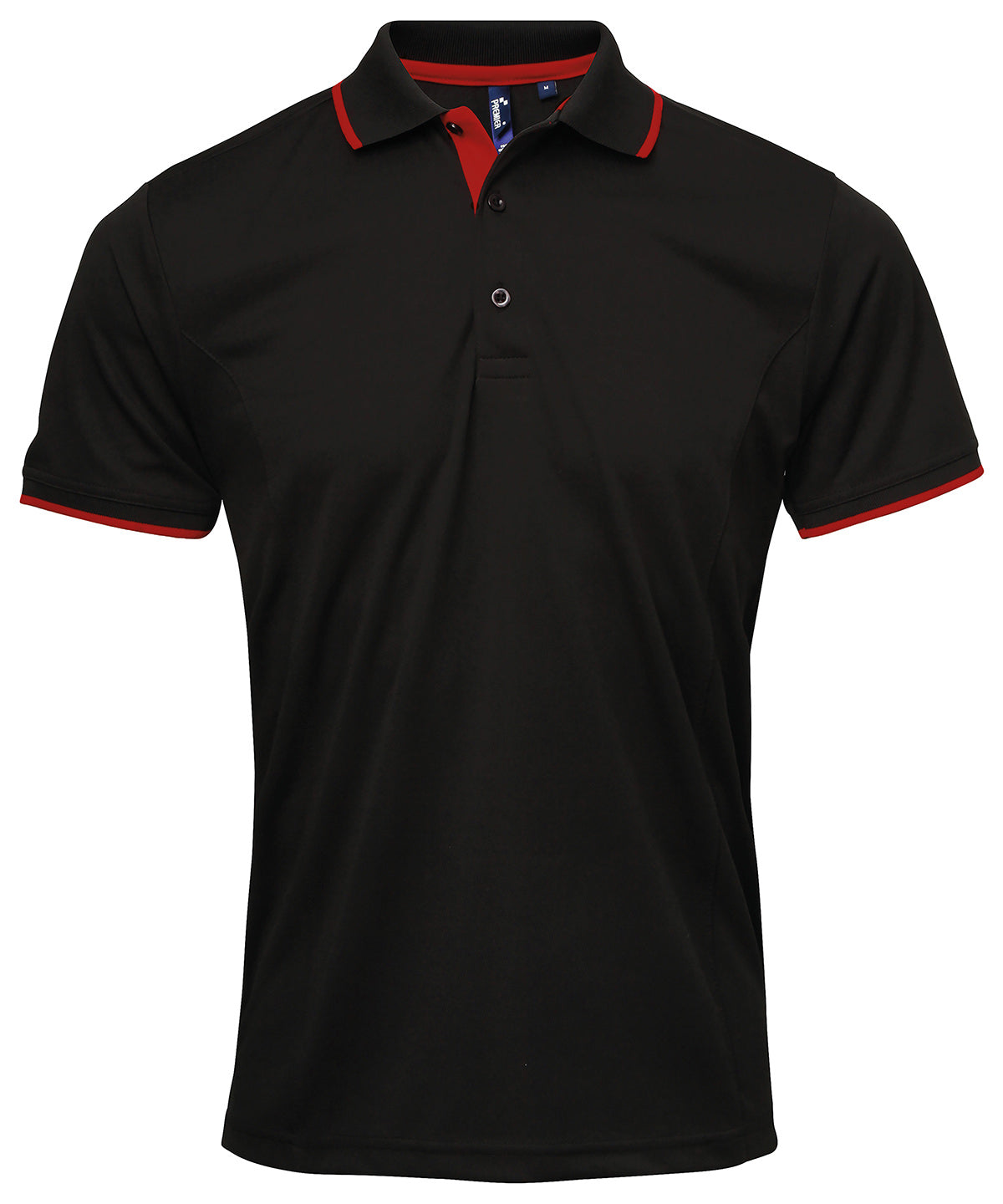 Pólóbolur Premier PR618 – Black/Red – 4XL