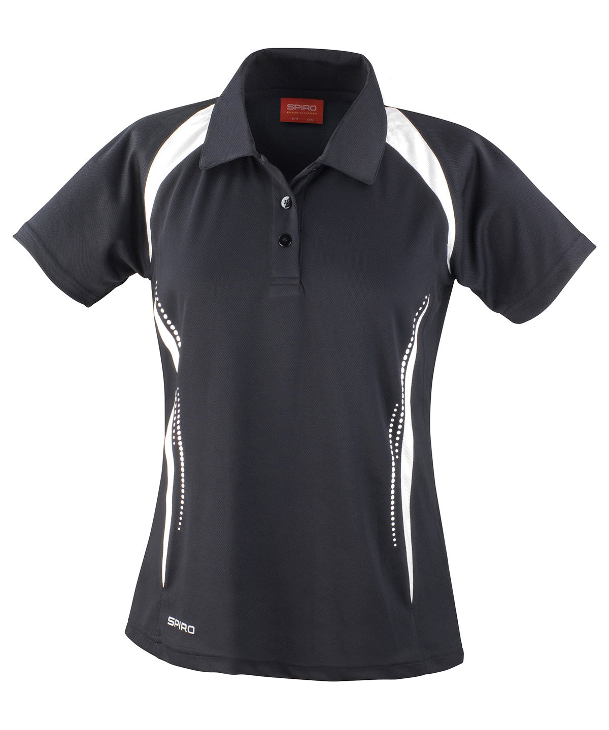 Pólóbolur Spiro S177F – Black/White – XL