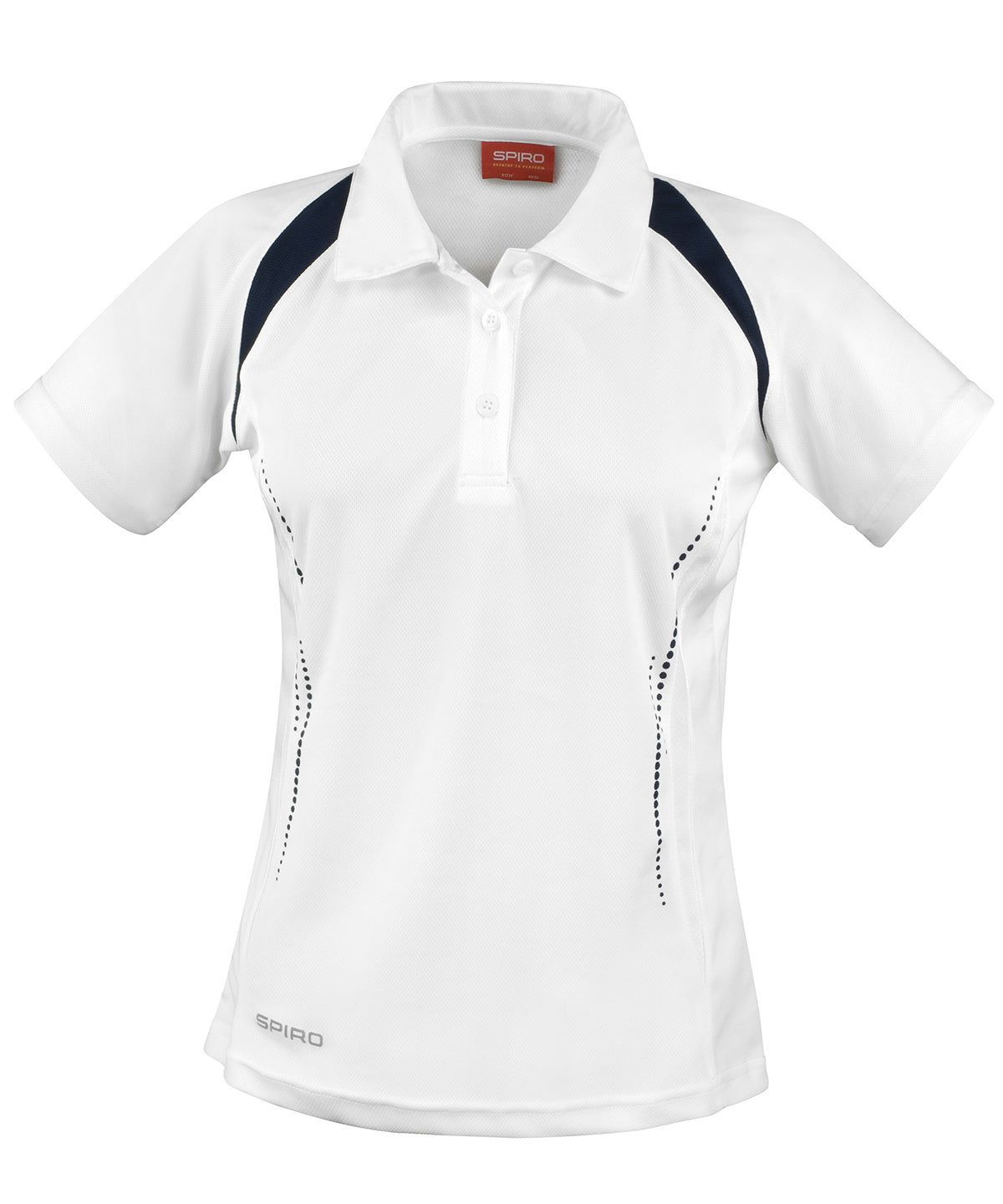Pólóbolur Spiro S177F – White/Navy – XL