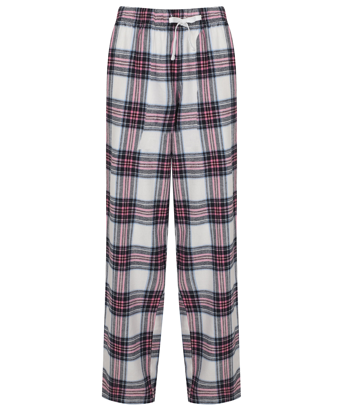Þægindabuxur SF SK083 – White/Pink Check – XL