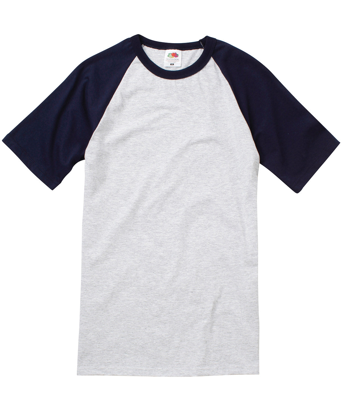 Stuttermabolur Fruit of the Loom SS026 – Heather Grey/Deep Navy – L