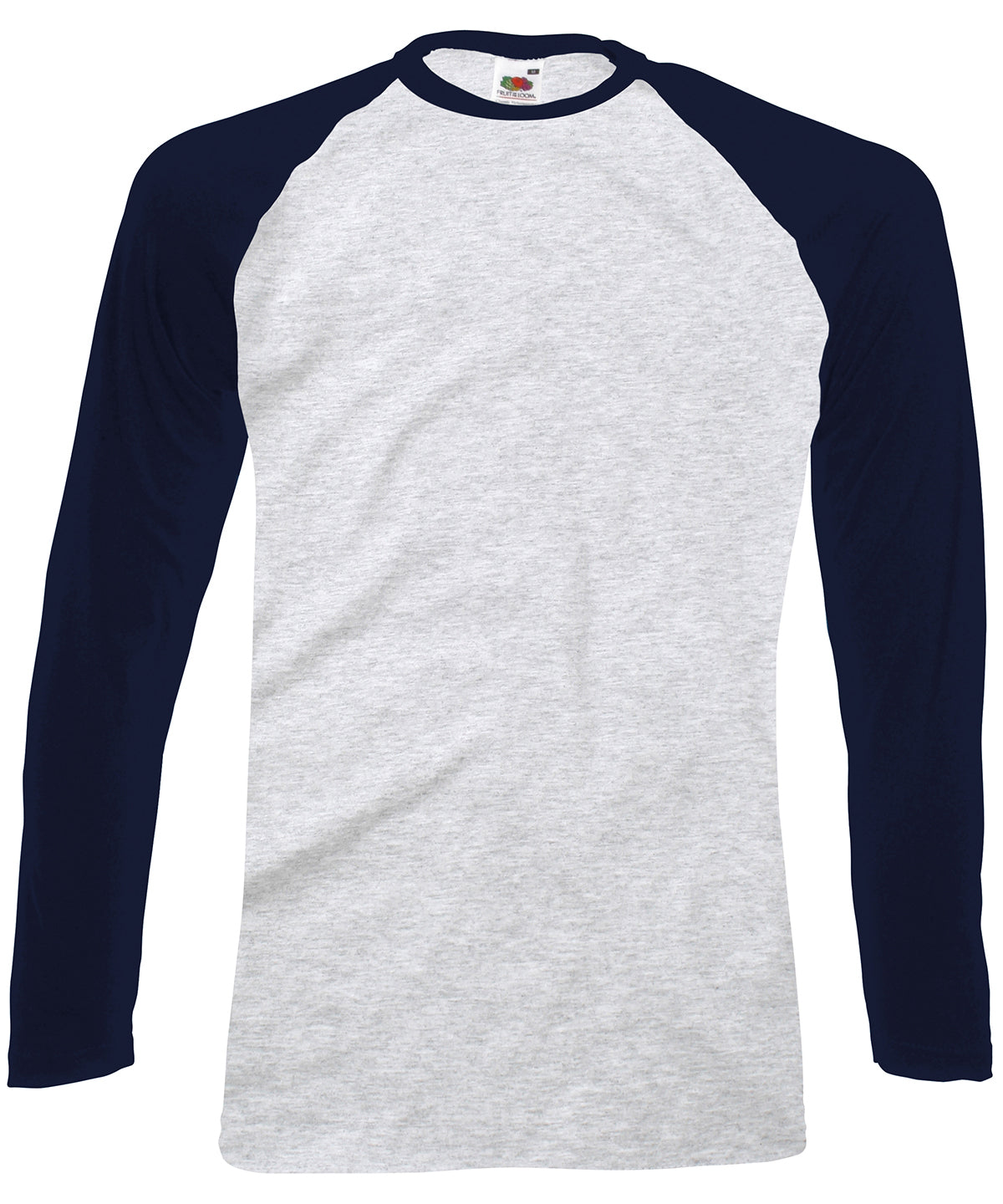 Stuttermabolur Fruit of the Loom SS028 – Heather Grey/Deep Navy – M