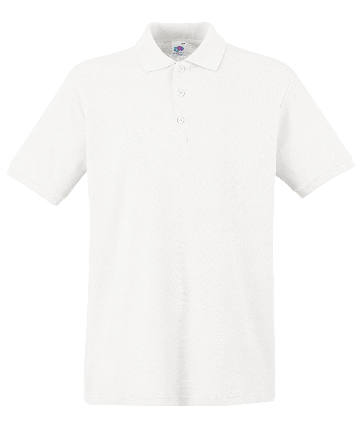 Pólóbolur Fruit of the Loom SS255 – Hvítur – 3XL