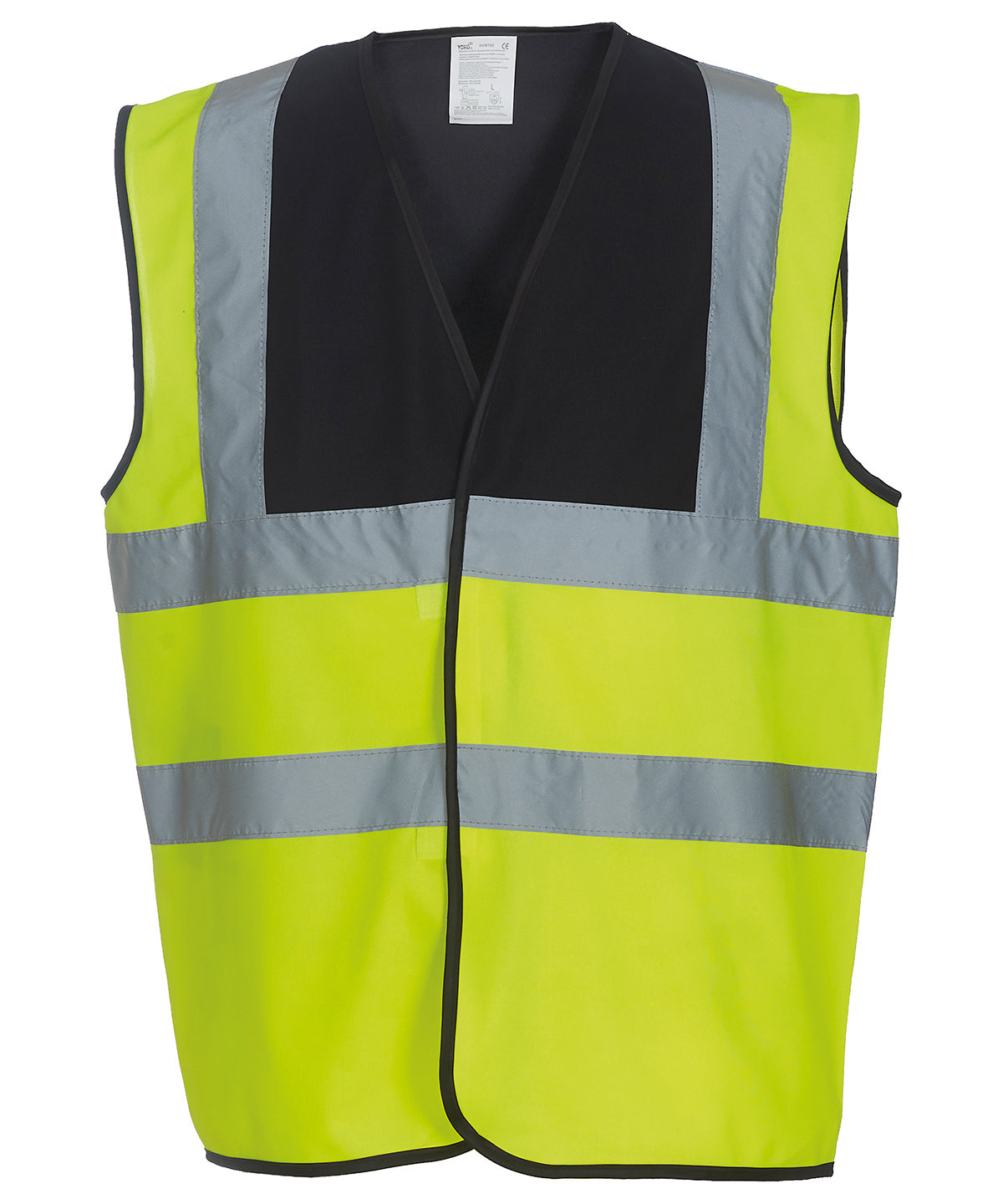 Öryggisvesti Yoko YK001 – Black Yoke/Yellow – 3XL