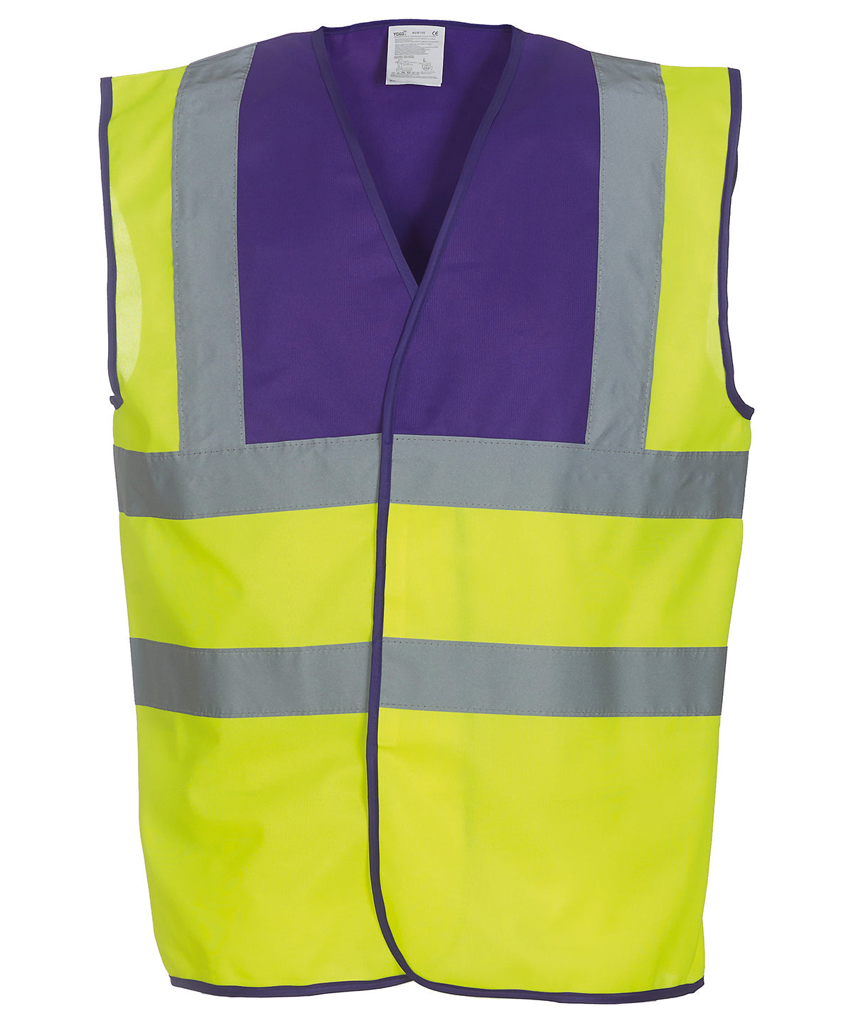 Öryggisvesti Yoko YK001 – Purple Yoke/Yellow – 3XL