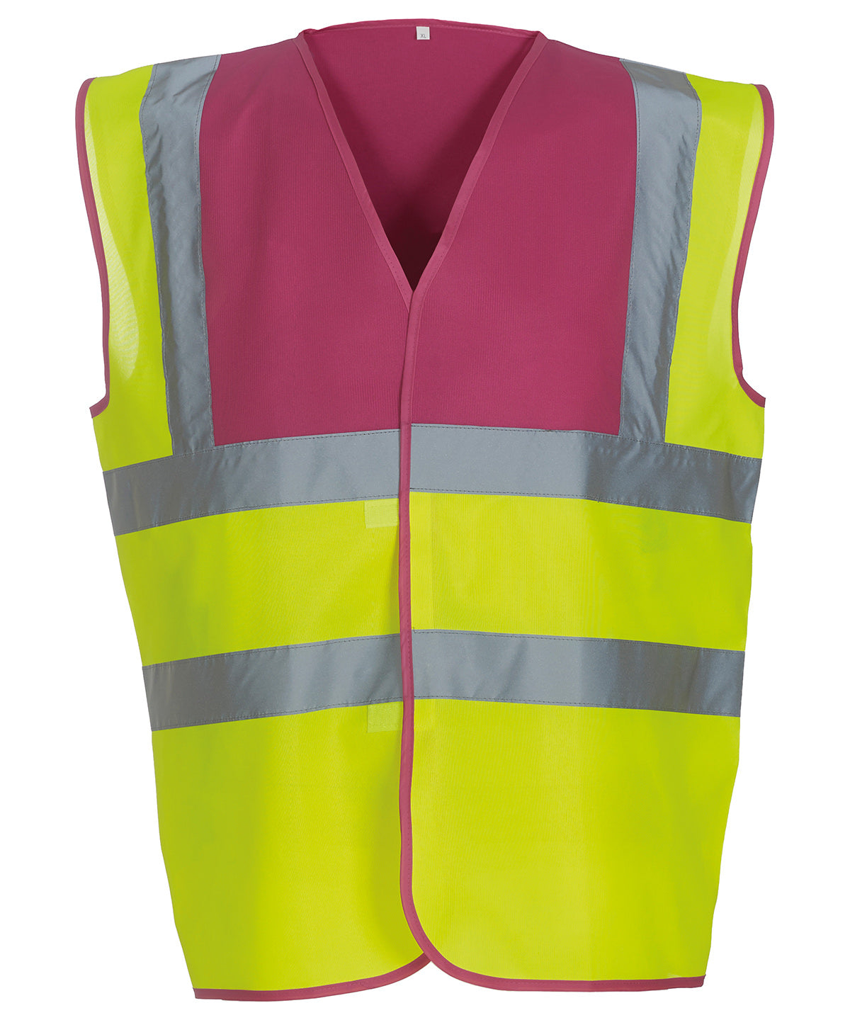 Öryggisvesti Yoko YK001 – Raspberry Yoke/Yellow – 3XL