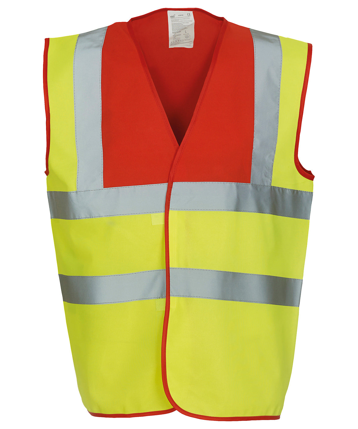 Öryggisvesti Yoko YK001 – Red Yoke/Yellow – 3XL