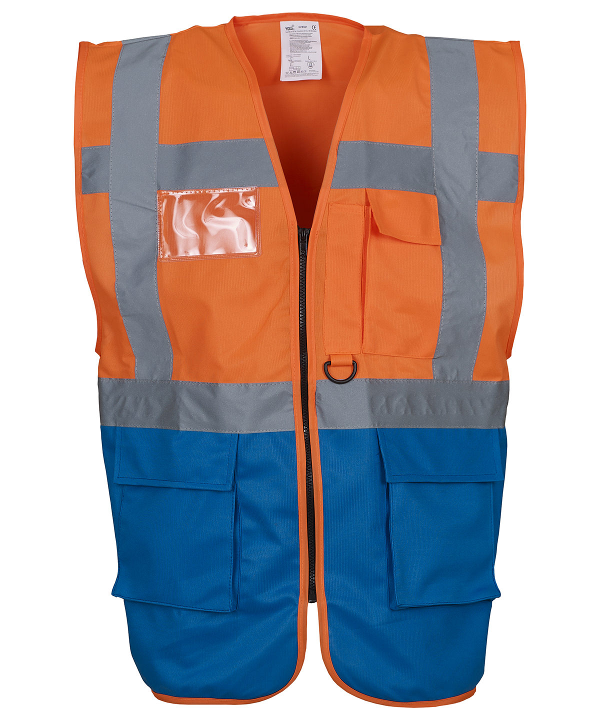 Öryggisvesti Yoko YK002 – Orange/Royal Blue – 3XL