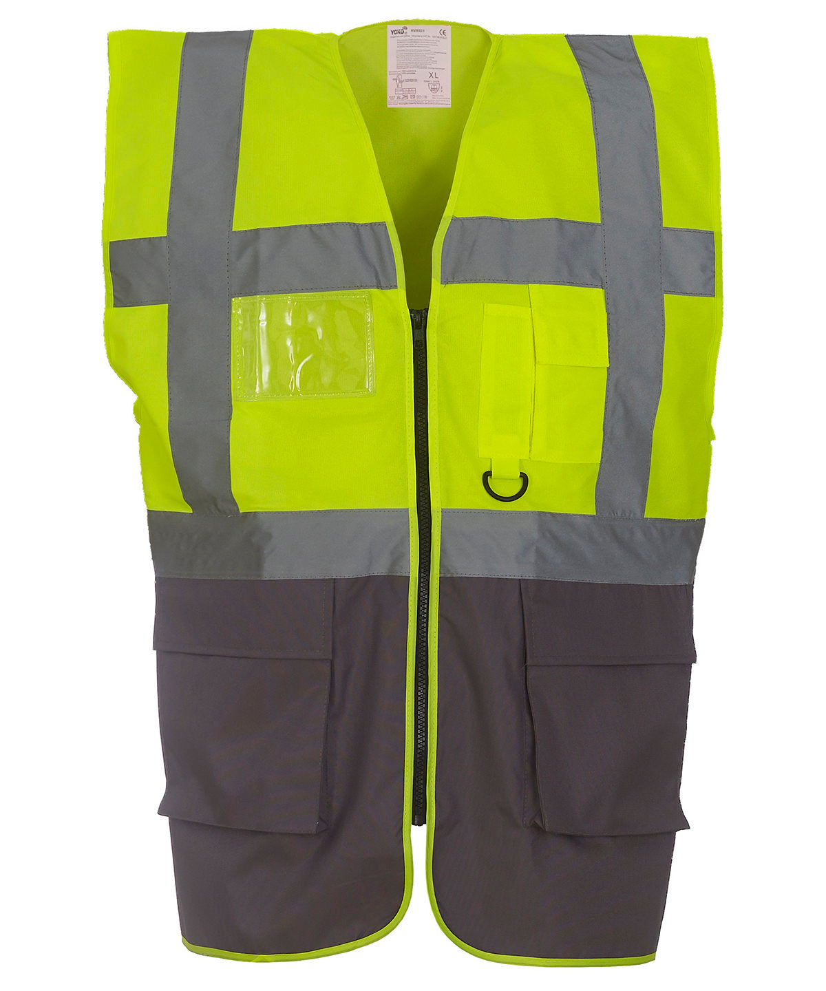 Öryggisvesti Yoko YK002 – Yellow/Grey – 3XL