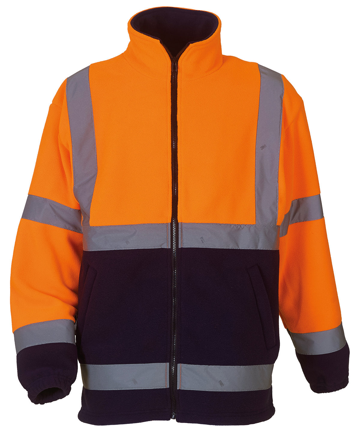Flíspeysa Yoko YK042 – Orange/Navy – 3XL