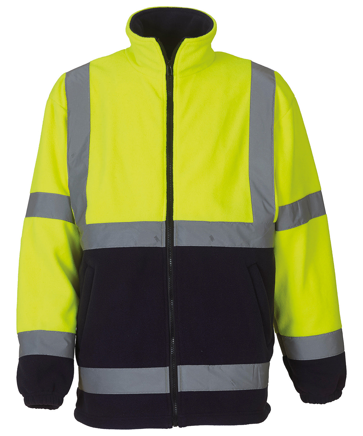 Flíspeysa Yoko YK042 – Yellow/Navy – 3XL