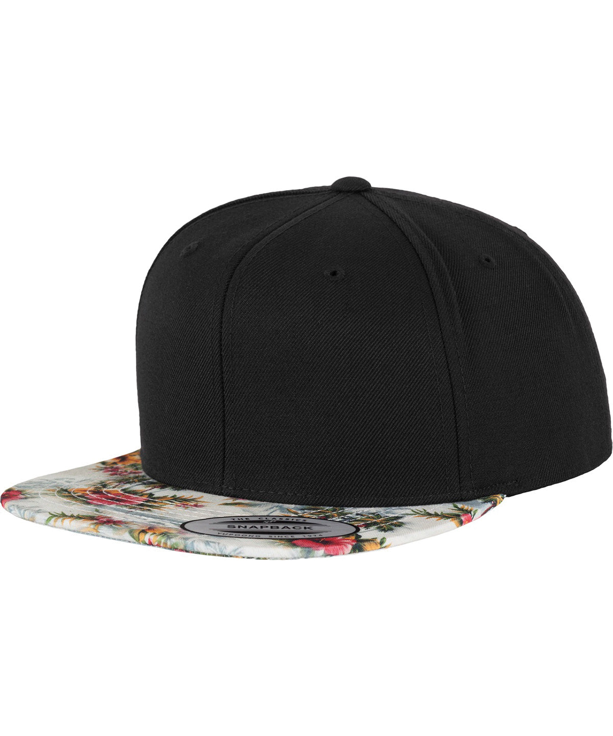 Derhúfa Flexfit by Yupoong YP003 – Black/Floral Mint – One size