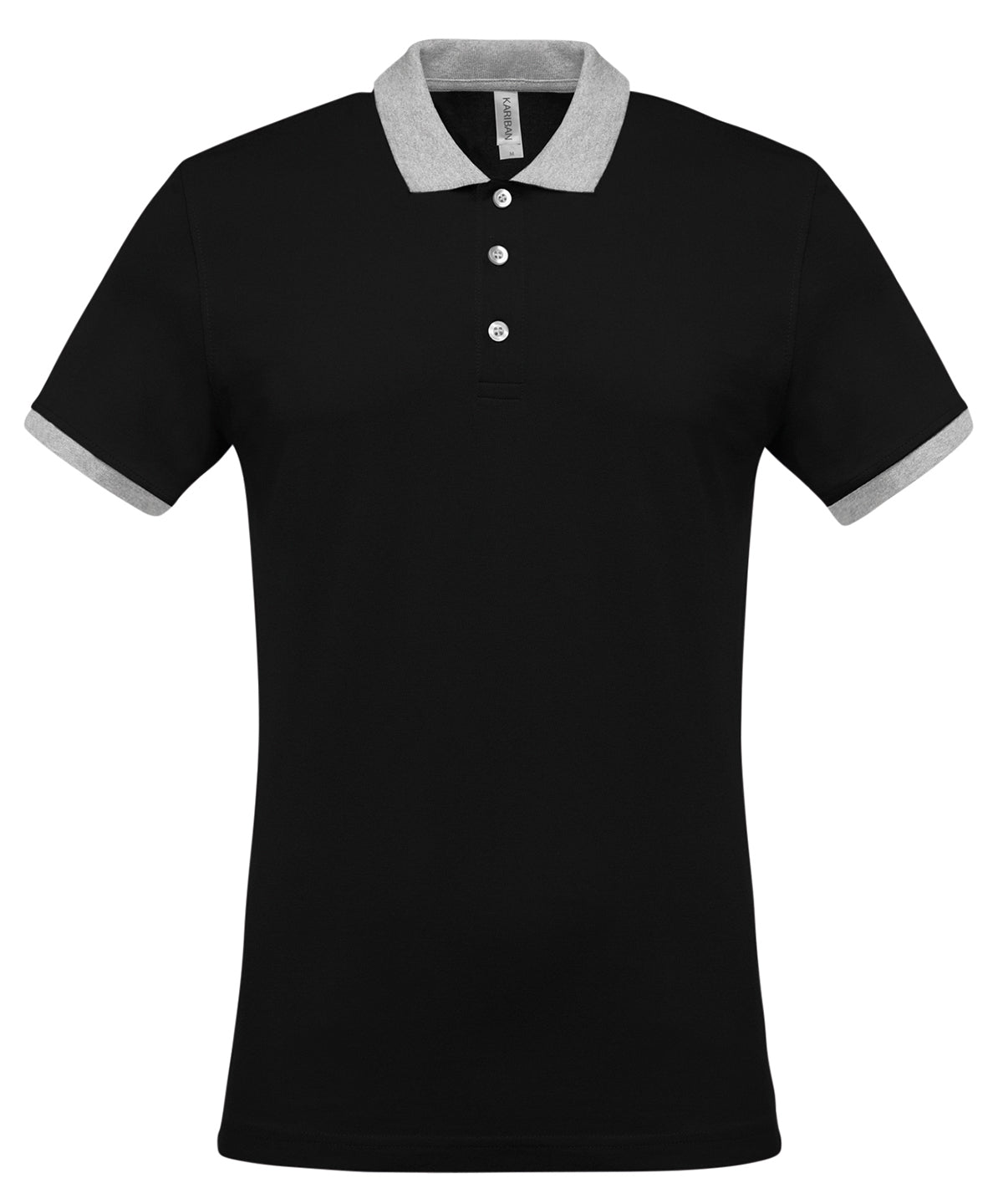 Pólóbolur Kariban KB258 – Black/Oxford Grey – 3XL