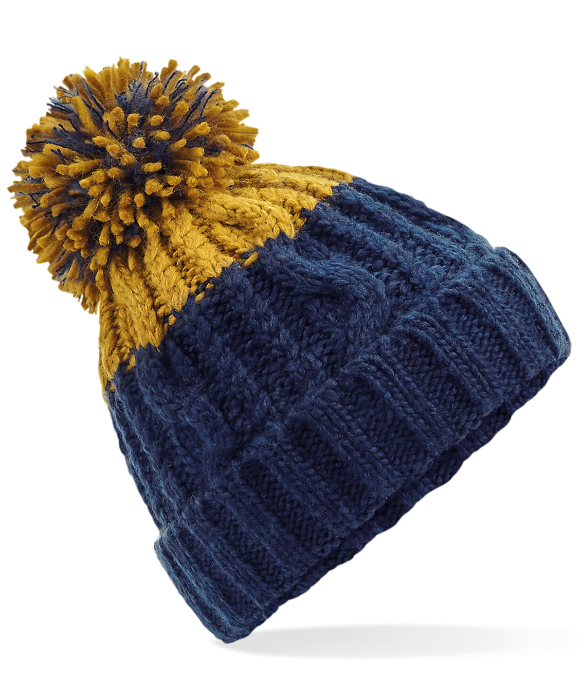 Húfa Beechfield BC437 – Oxford Navy/Mustard – One size